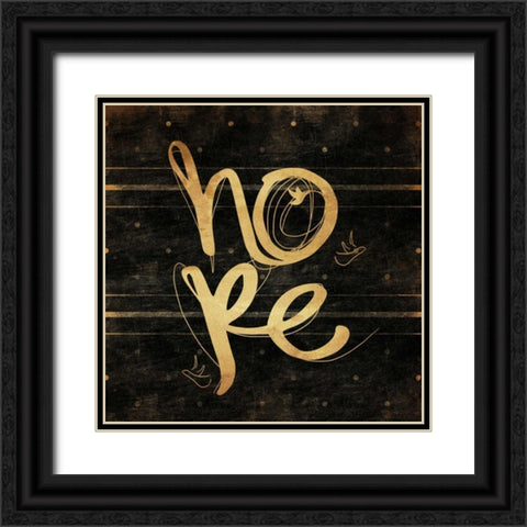 Hope Gold Black Ornate Wood Framed Art Print with Double Matting by Rodriquez Jr, Enrique