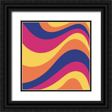 Groovy Waves Black Ornate Wood Framed Art Print with Double Matting by Buenfil, Andrea