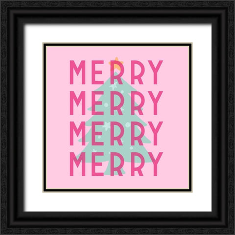 Merry Merry Merry Black Ornate Wood Framed Art Print with Double Matting by Buenfil, Andrea