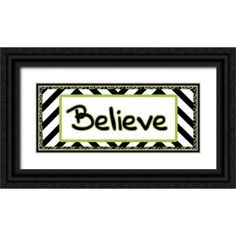 Tween Believe Green Black Ornate Wood Framed Art Print with Double Matting by Gibbons, Lauren