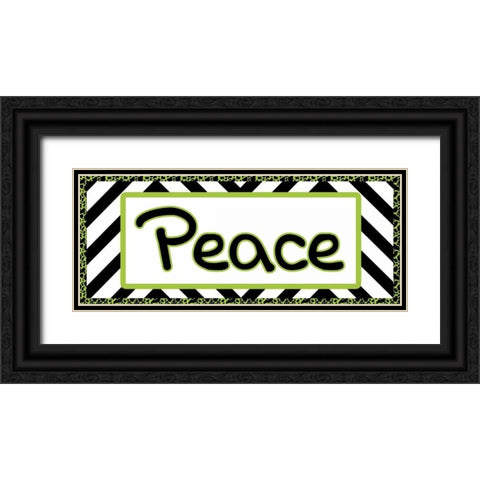 Tween Peace Green Black Ornate Wood Framed Art Print with Double Matting by Gibbons, Lauren