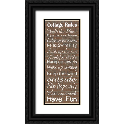 Cottage Rules Brick Black Ornate Wood Framed Art Print with Double Matting by Gibbons, Lauren