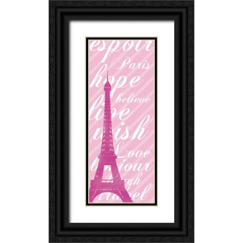 Pink Eiffel 3 Black Ornate Wood Framed Art Print with Double Matting by Gibbons, Lauren