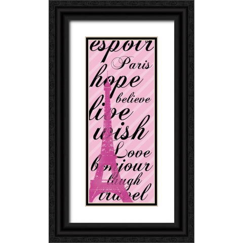 Pink and Black Black Ornate Wood Framed Art Print with Double Matting by Gibbons, Lauren
