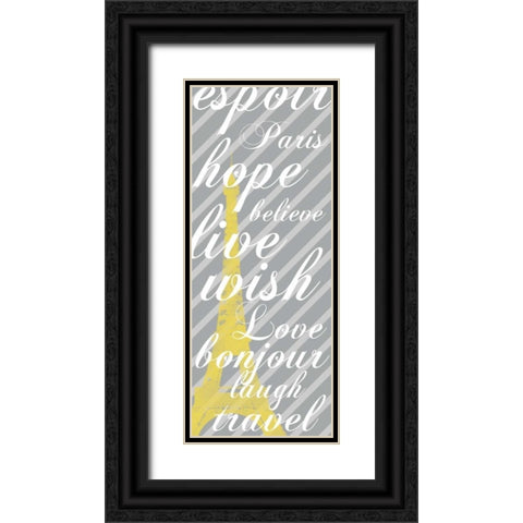 EiffelTower long Black Ornate Wood Framed Art Print with Double Matting by Gibbons, Lauren