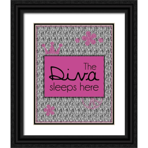 Diva Sleepers Black Ornate Wood Framed Art Print with Double Matting by Gibbons, Lauren