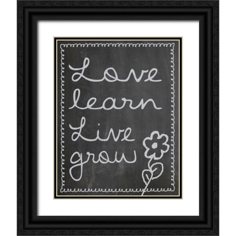 Love Learn Live Grow 2 Black Ornate Wood Framed Art Print with Double Matting by Gibbons, Lauren