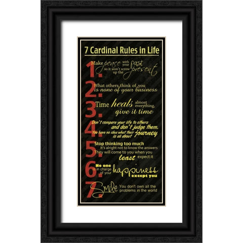 7 Rules Black Ornate Wood Framed Art Print with Double Matting by Gibbons, Lauren