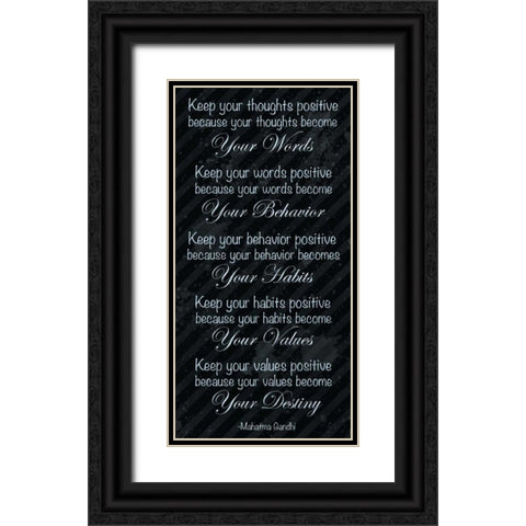 Gandhi Blue Black Ornate Wood Framed Art Print with Double Matting by Gibbons, Lauren