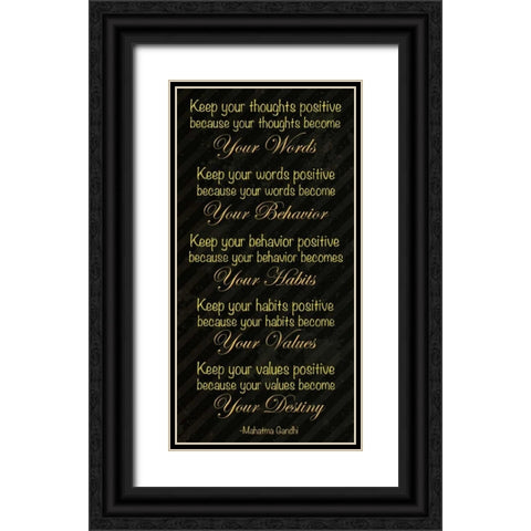 Gandhi Black Ornate Wood Framed Art Print with Double Matting by Gibbons, Lauren
