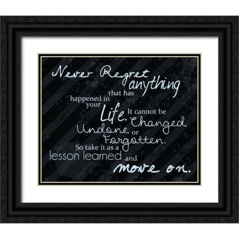 Never Regret Blue Black Ornate Wood Framed Art Print with Double Matting by Gibbons, Lauren