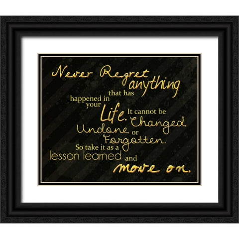 Never Regret Black Ornate Wood Framed Art Print with Double Matting by Gibbons, Lauren
