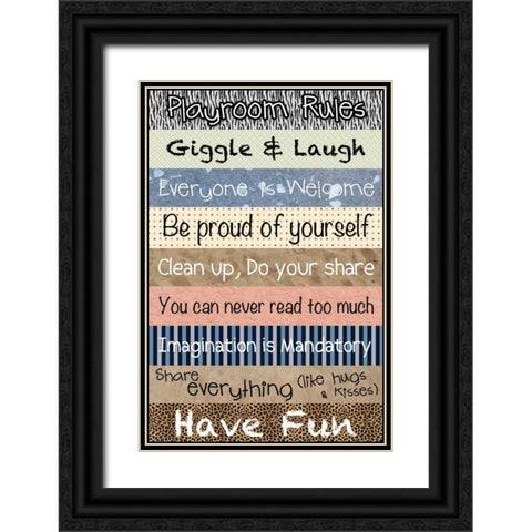Playroom Pattern Black Ornate Wood Framed Art Print with Double Matting by Gibbons, Lauren