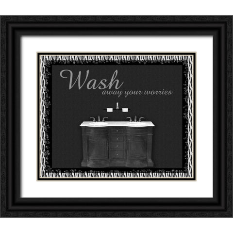 Sink Zebra Black Ornate Wood Framed Art Print with Double Matting by Gibbons, Lauren