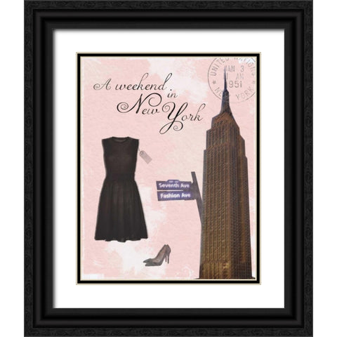 Weekend NY Black Ornate Wood Framed Art Print with Double Matting by Gibbons, Lauren