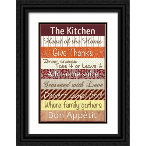 Kitchen Patterns Black Ornate Wood Framed Art Print with Double Matting by Gibbons, Lauren