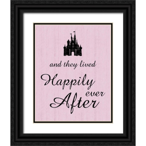 Happily Black Ornate Wood Framed Art Print with Double Matting by Gibbons, Lauren