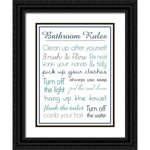 Bath Rules b 2 Black Ornate Wood Framed Art Print with Double Matting by Gibbons, Lauren