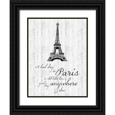 Paris Quote 1 Black Ornate Wood Framed Art Print with Double Matting by Gibbons, Lauren