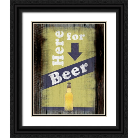 Beer Here Black Ornate Wood Framed Art Print with Double Matting by Gibbons, Lauren