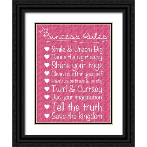 Princess Rules Black Ornate Wood Framed Art Print with Double Matting by Gibbons, Lauren