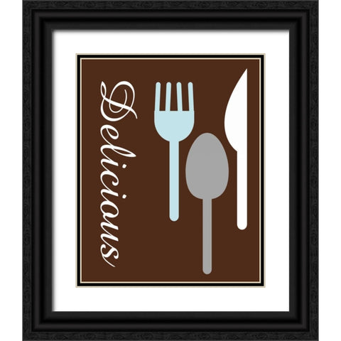 Silverware Black Ornate Wood Framed Art Print with Double Matting by Gibbons, Lauren