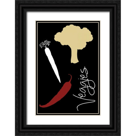 Veggies Black Ornate Wood Framed Art Print with Double Matting by Gibbons, Lauren