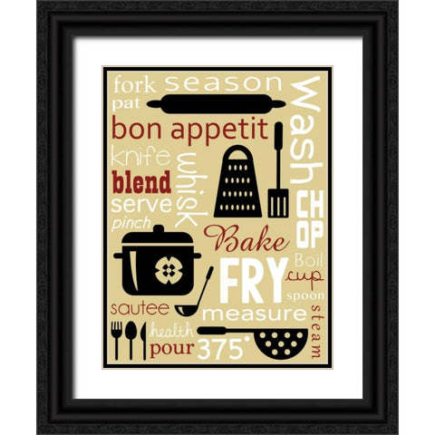 Kitchen Image Black Ornate Wood Framed Art Print with Double Matting by Gibbons, Lauren