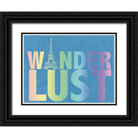 WanderLust Paris Black Ornate Wood Framed Art Print with Double Matting by Gibbons, Lauren