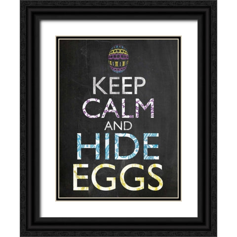 Keep Calm Easter Chalk Black Ornate Wood Framed Art Print with Double Matting by Gibbons, Lauren