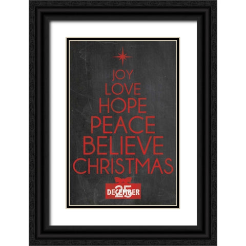 Christmas Type Black Ornate Wood Framed Art Print with Double Matting by Gibbons, Lauren