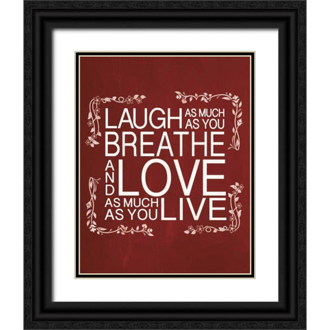 Red Chalk Laugh Black Ornate Wood Framed Art Print with Double Matting by Gibbons, Lauren