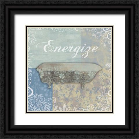 Energize Bath Tub Black Ornate Wood Framed Art Print with Double Matting by Gibbons, Lauren