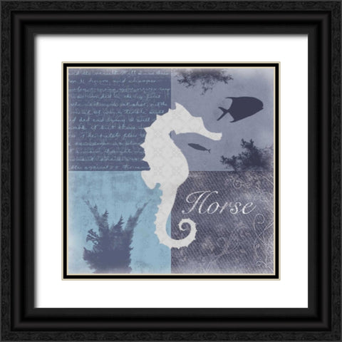 Beach Horse Black Ornate Wood Framed Art Print with Double Matting by Gibbons, Lauren