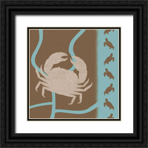Crab Pattern Black Ornate Wood Framed Art Print with Double Matting by Gibbons, Lauren