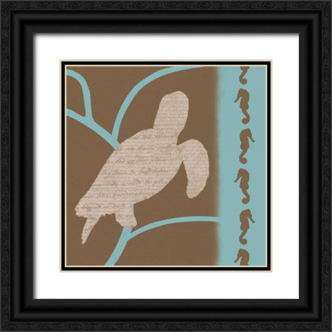 Turtle Pattern Black Ornate Wood Framed Art Print with Double Matting by Gibbons, Lauren