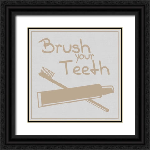 Brush Teeth Brown Black Ornate Wood Framed Art Print with Double Matting by Gibbons, Lauren