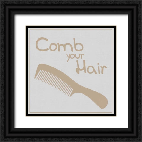 Comb Hair Brown Black Ornate Wood Framed Art Print with Double Matting by Gibbons, Lauren