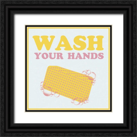 Wash Your Hands Black Ornate Wood Framed Art Print with Double Matting by Gibbons, Lauren
