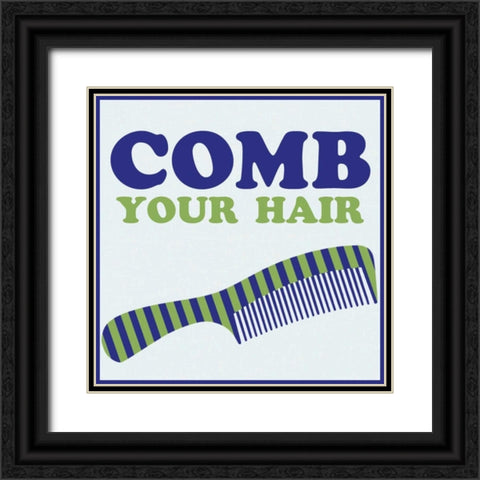 Comb Your Hair Black Ornate Wood Framed Art Print with Double Matting by Gibbons, Lauren