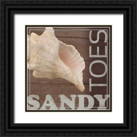 Sandy Toes Black Ornate Wood Framed Art Print with Double Matting by Gibbons, Lauren
