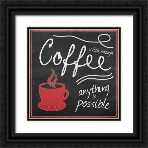 Red Cup Coffee Black Ornate Wood Framed Art Print with Double Matting by Gibbons, Lauren