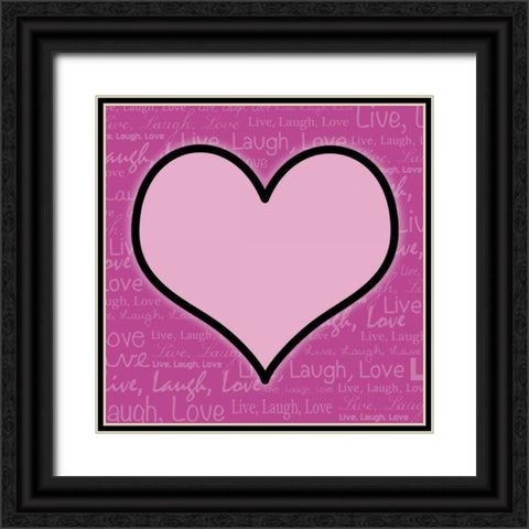 Love Heart Words 1 Black Ornate Wood Framed Art Print with Double Matting by Gibbons, Lauren