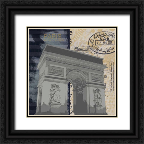 Arc Collage Black Ornate Wood Framed Art Print with Double Matting by Gibbons, Lauren
