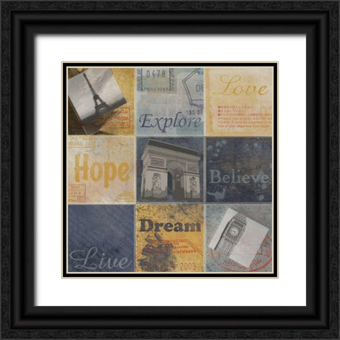 9 Boxes Travel A Black Ornate Wood Framed Art Print with Double Matting by Gibbons, Lauren