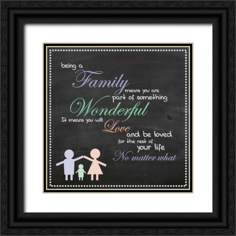 Family Chalk Color Black Ornate Wood Framed Art Print with Double Matting by Gibbons, Lauren