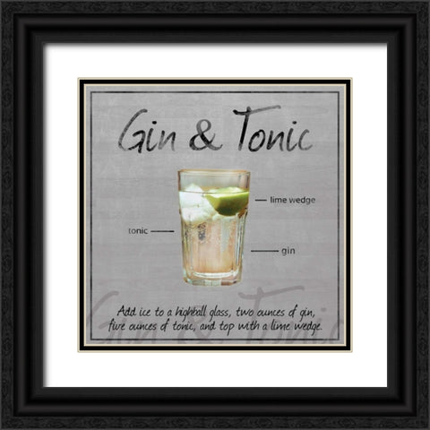 Gin Tonic Black Ornate Wood Framed Art Print with Double Matting by Gibbons, Lauren