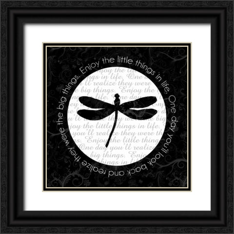 Dragonfly Black Ornate Wood Framed Art Print with Double Matting by Gibbons, Lauren