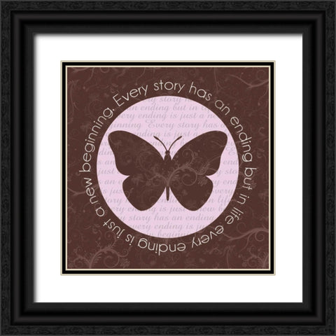 Butterfly Brown Black Ornate Wood Framed Art Print with Double Matting by Gibbons, Lauren