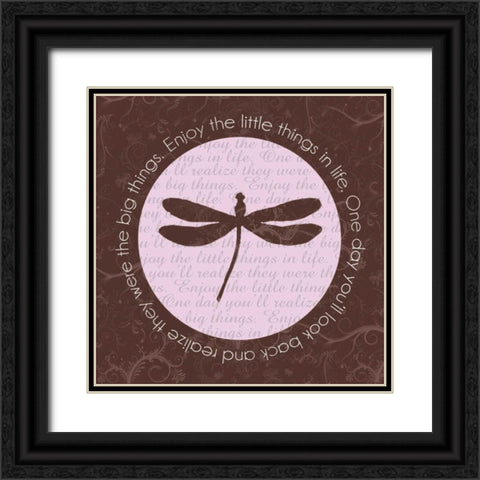 Dragonfly Brown Black Ornate Wood Framed Art Print with Double Matting by Gibbons, Lauren